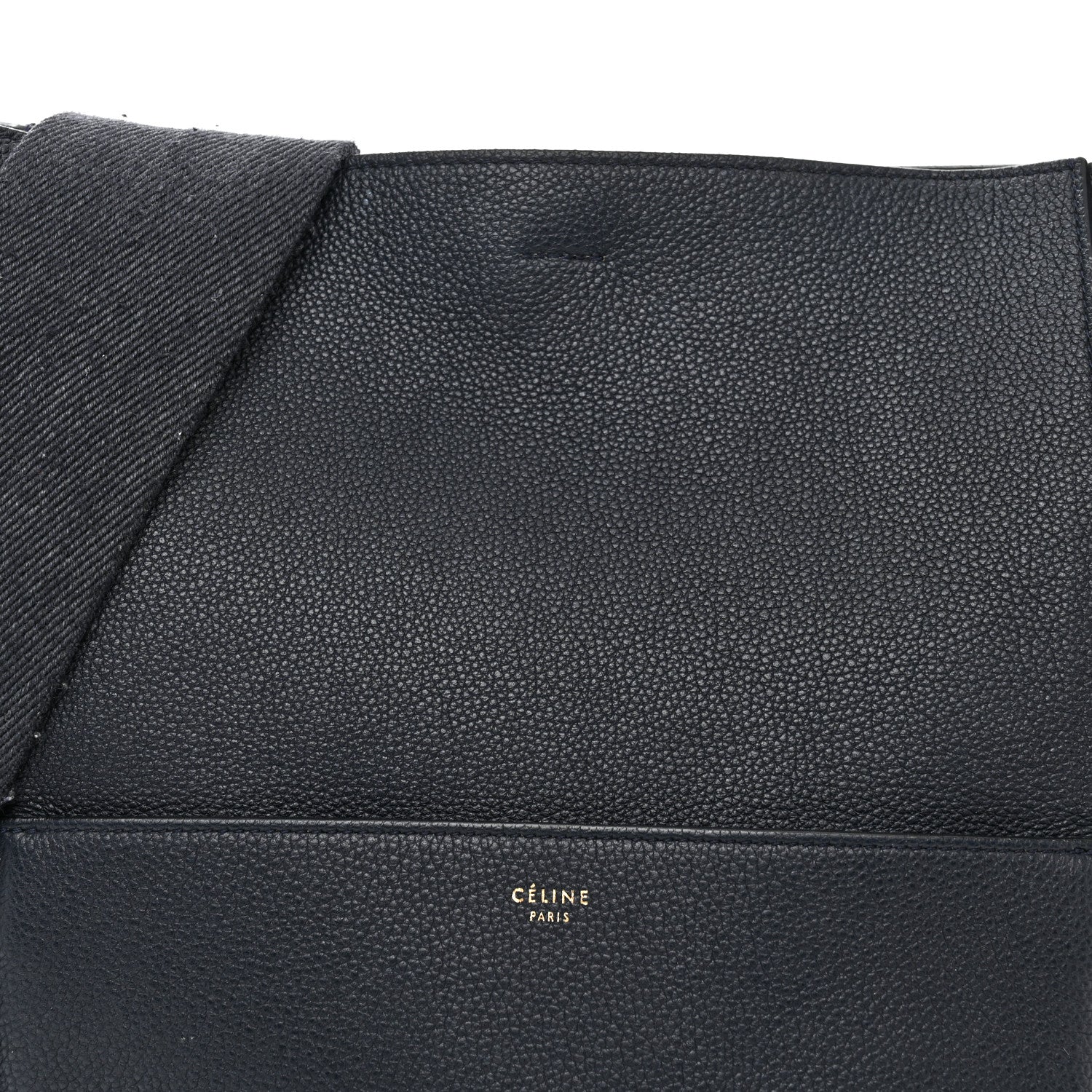 Celine Soft Grained Calfskin Sangle Bucket Bag Navy Blue 8 of 15