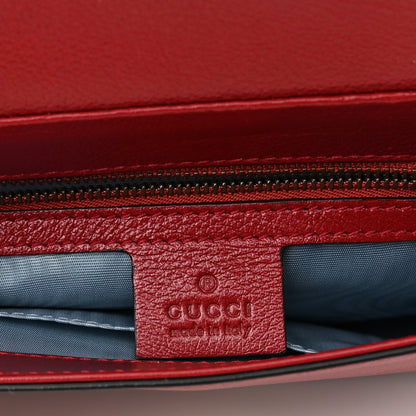 Gucci Calfskin Diagonal GG Medium Thiara Double Envelope Shoulder Bag Black Red 7 of 12