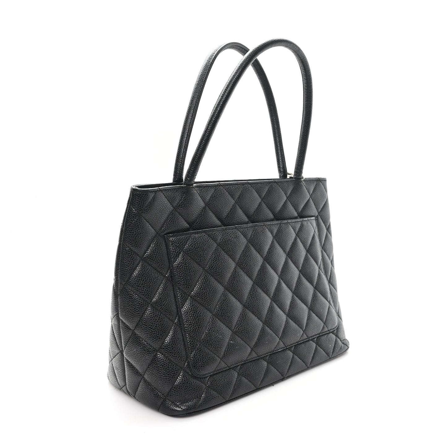 Caviar Quilted Medallion Tote Black