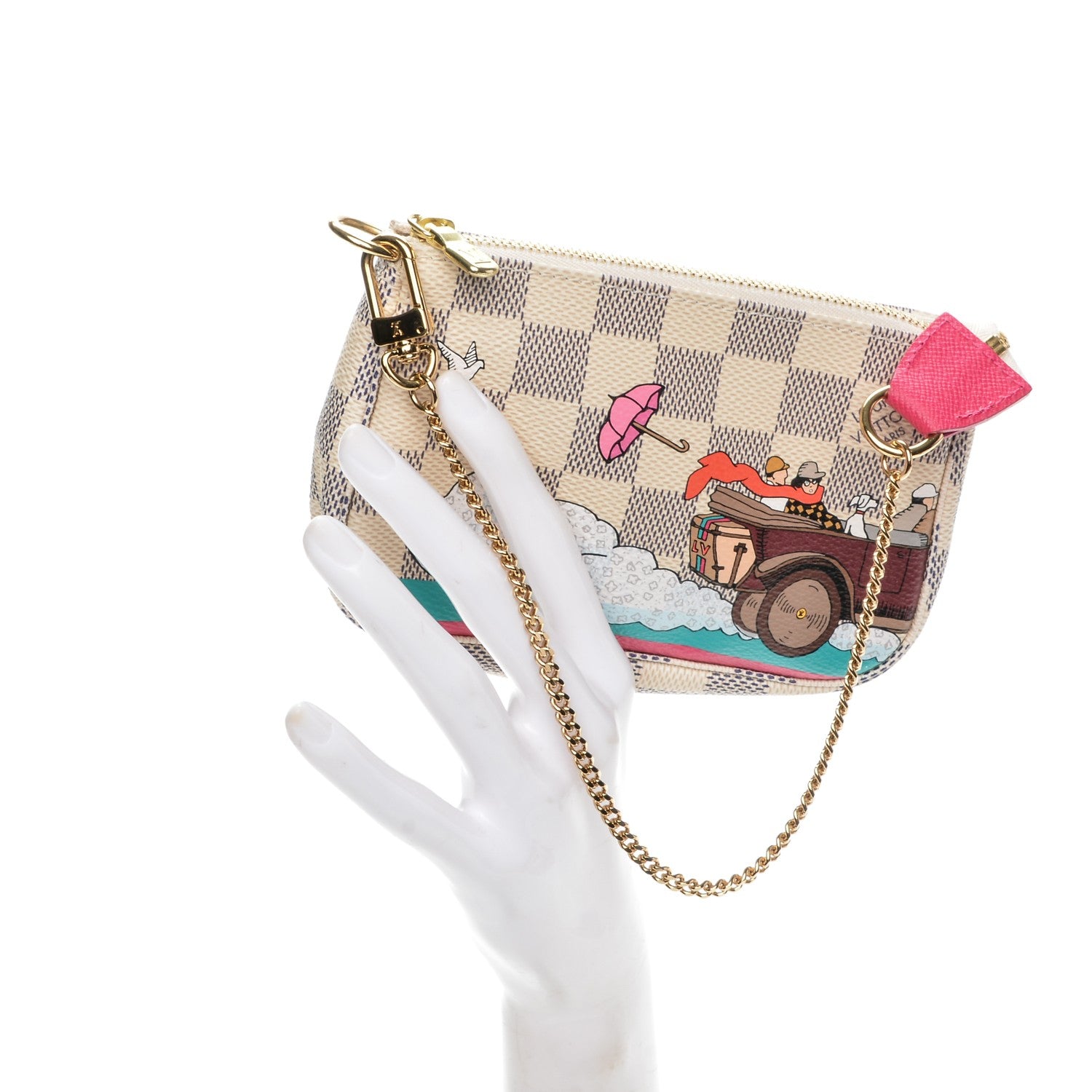 Louis Vuitton Damier Azur 2015 Christmas Animation Mini Pochette Accessories 2 of 7