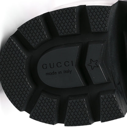 Gucci Magnum Calfskin Fur Pearl Lace Up Combat Ankle Boots 37.5 Black Naturale 6 of 7