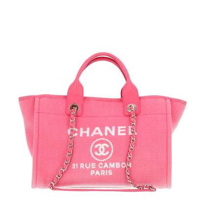 Chanel Mixed Fibers Small Deauville Tote Pink 1 of 11