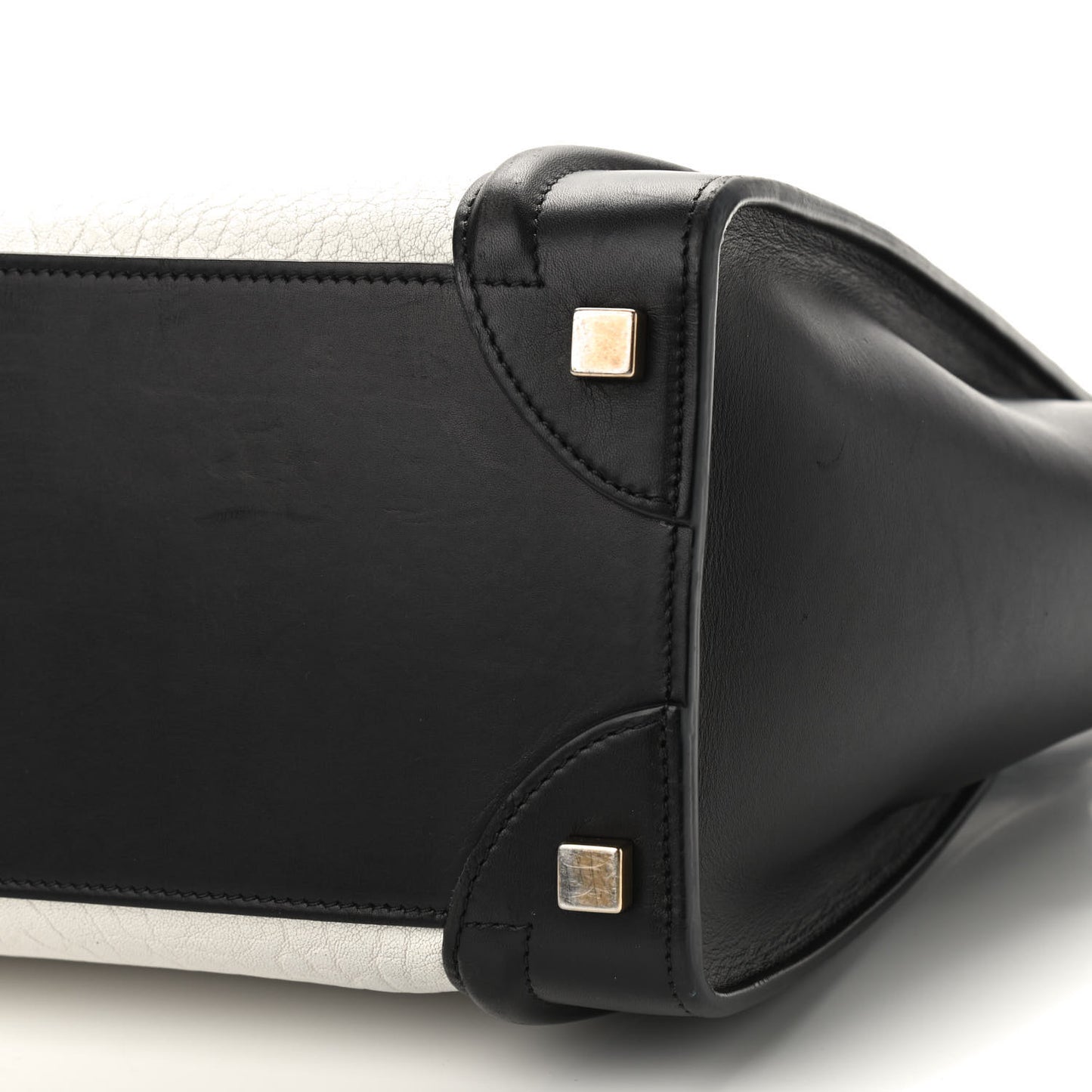 Bullhide Calfskin Micro Bi-Color Luggage Black White
