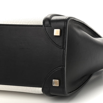 Celine Bullhide Calfskin Micro Bi-Color Luggage Black White 6 of 11