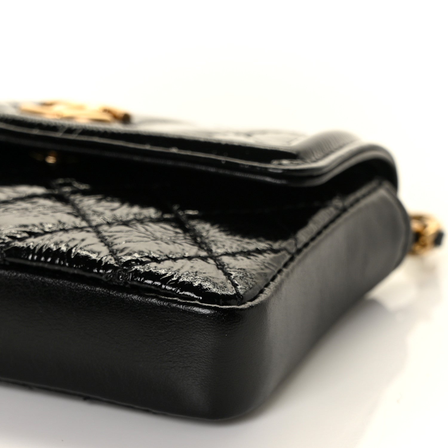 Chanel Shiny Aged Calfskin Quilted Waist Belt Bag Black 10 of 11