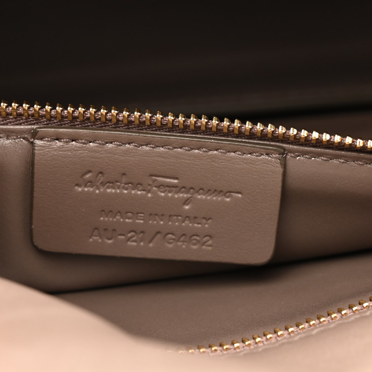 Printed Calfskin Ginny Shoulder Bag Grey