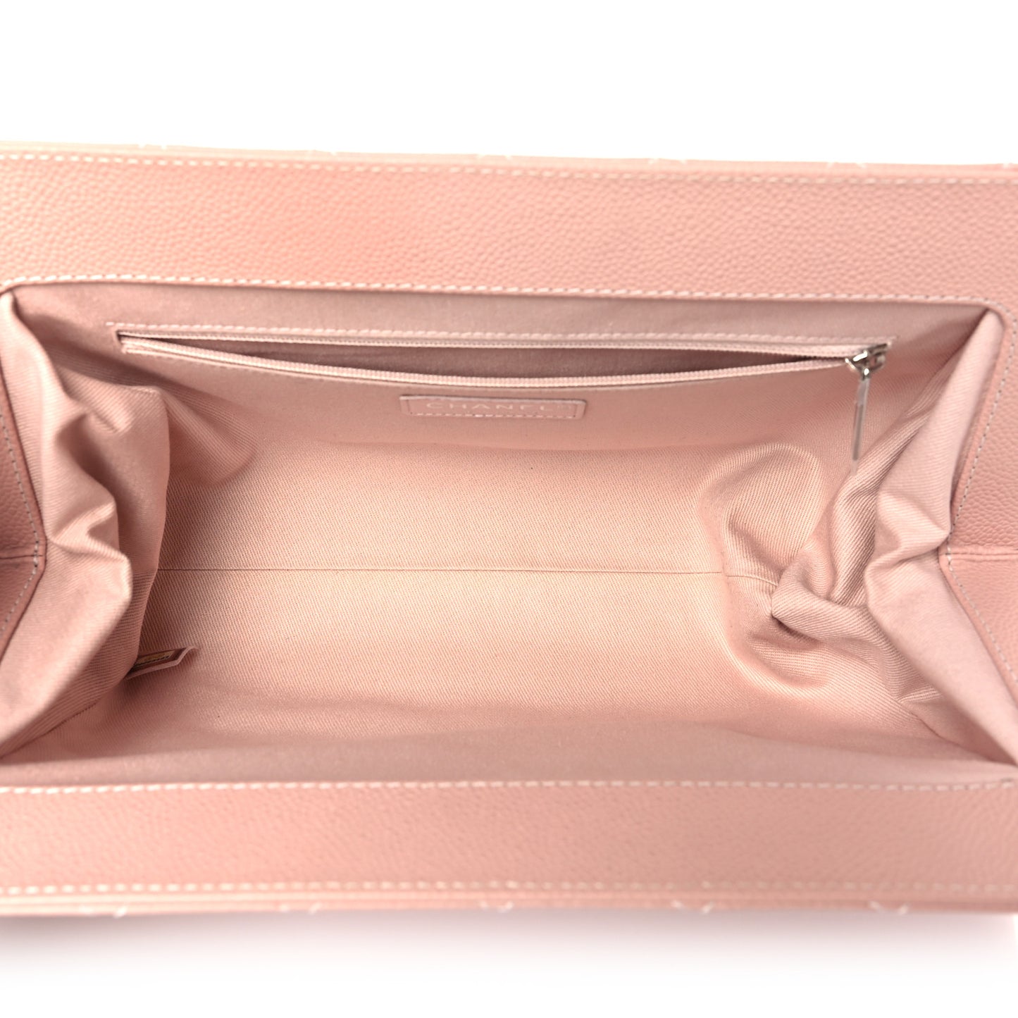 Caviar Quilted CC Large Clutch Light Pink