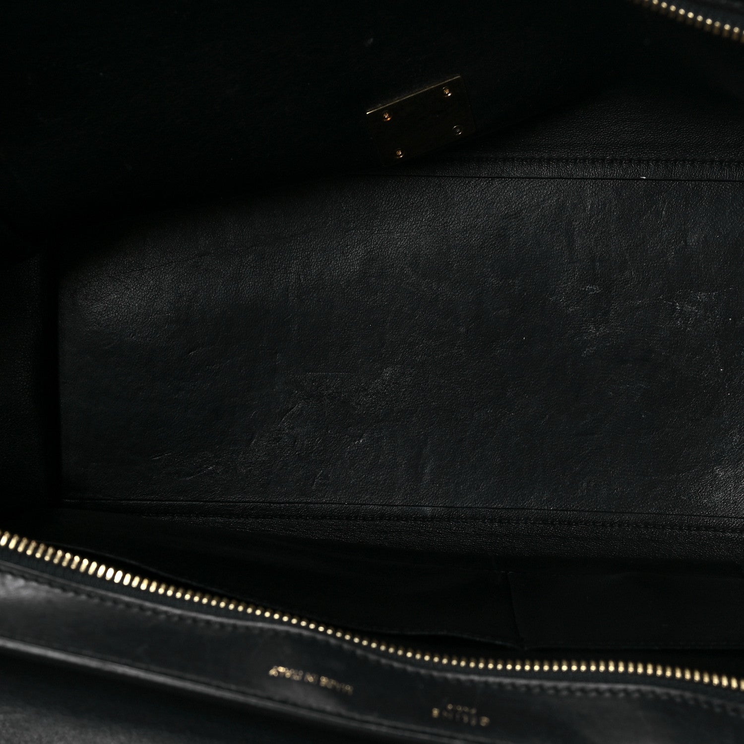 Celine Snakeskin Medium Trapeze Black Beige 4 of 8