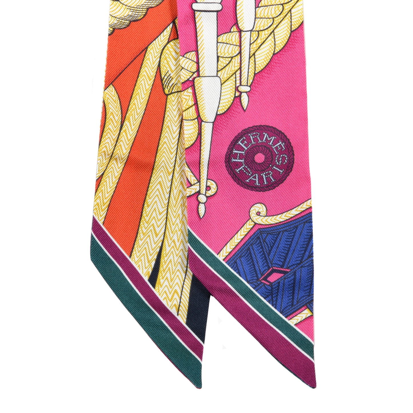 Silk Zouaves Et Dragons Twilly Rose Orange Multicolor