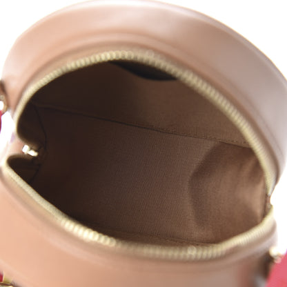 Chanel Shiny Lambskin Ribbon Quilted Round Clutch With Chain Brown 5 of 11