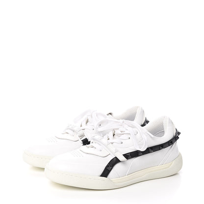 Valentino Garavani Calfskin Womens Rockstud Armour Sneakers 37 White 3 of 9