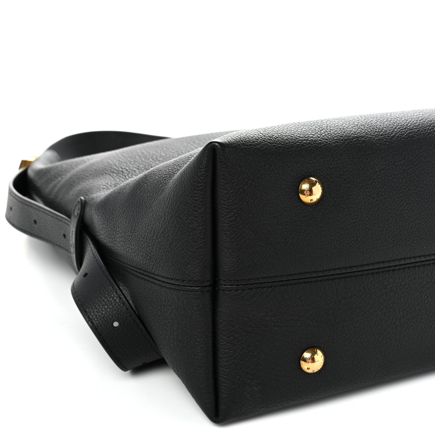 Grained Calfskin Low Key Hobo MM Black