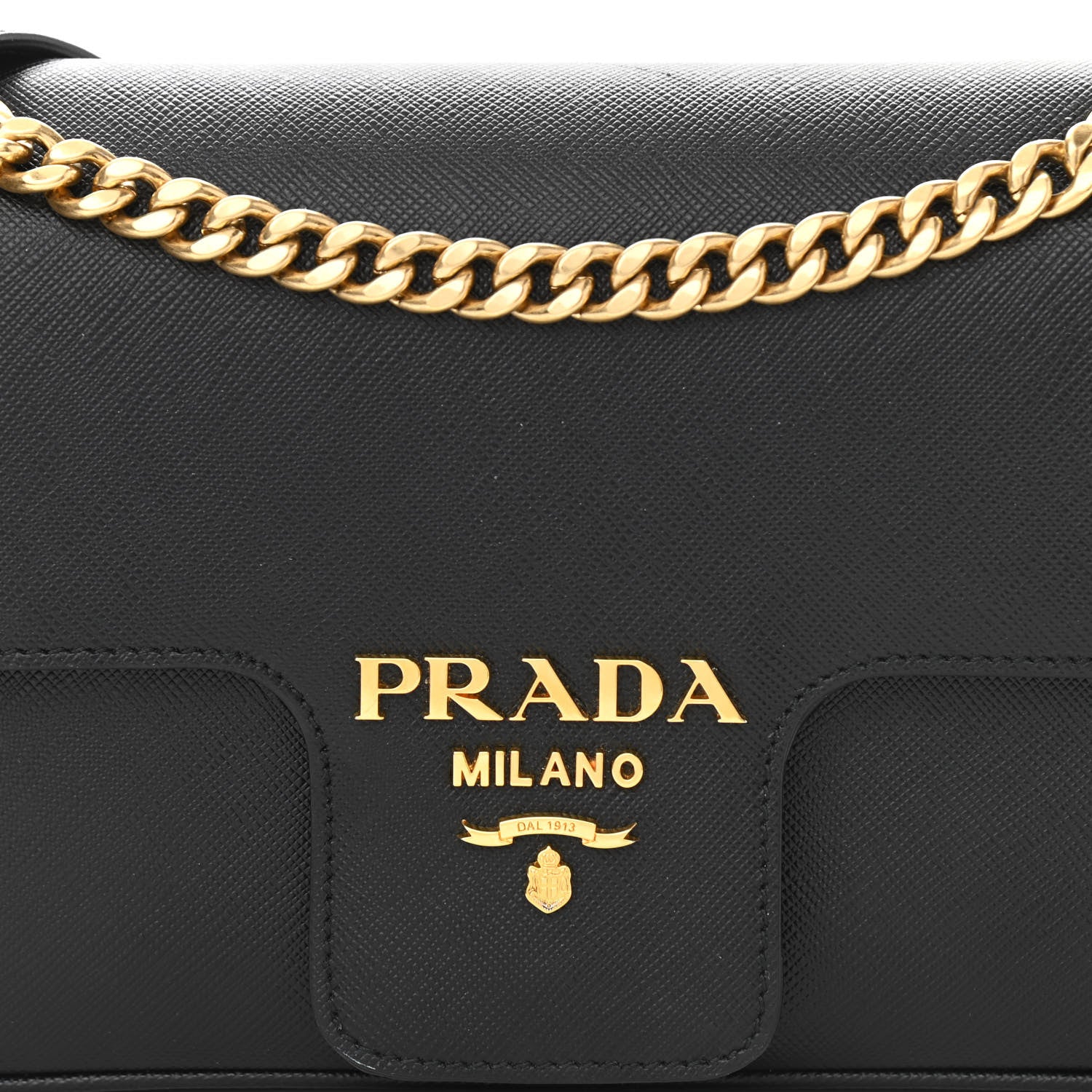 Prada Saffiano Flap Shoulder Bag Black 10 of 10