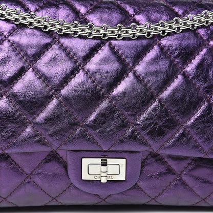 Chanel Metallic Calfskin Quilted 2.55 Reissue 226 Flap Violet 8 of 11