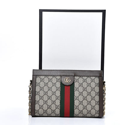 Gucci GG Supreme Monogram Web Small Ophidia Chain Shoulder Bag Brown 9 of 9