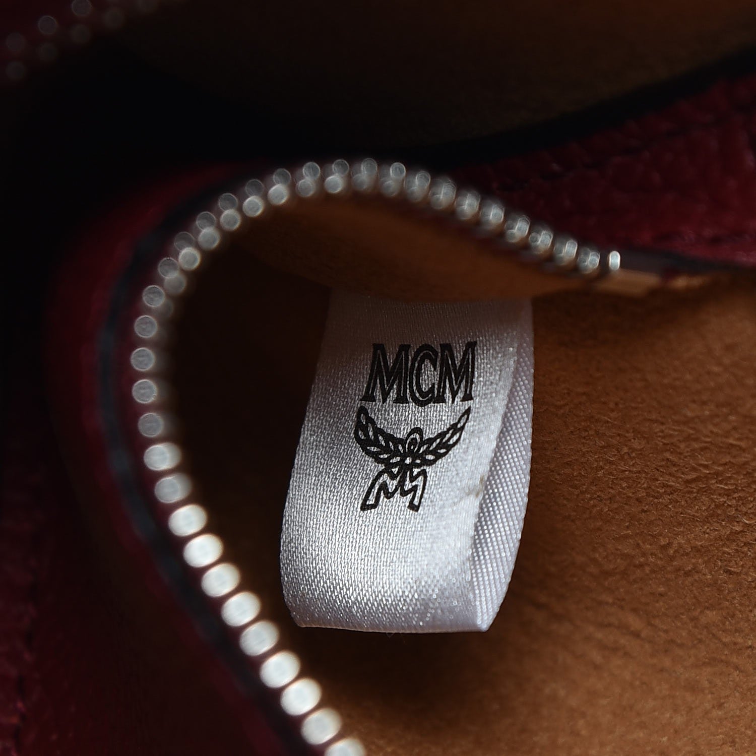 MCM Grained Calfskin Small Ella Boston Burgundy 16 of 17