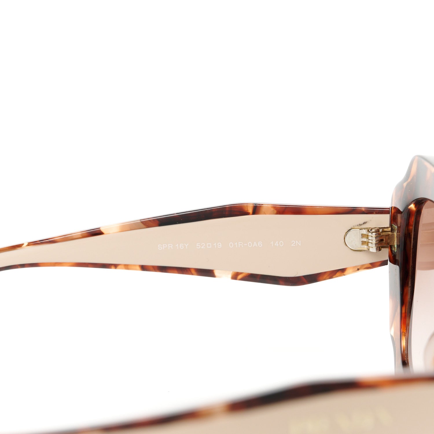 Prada Acetate Square Sunglasses SPR 16Y Havana Beige 5 of 7