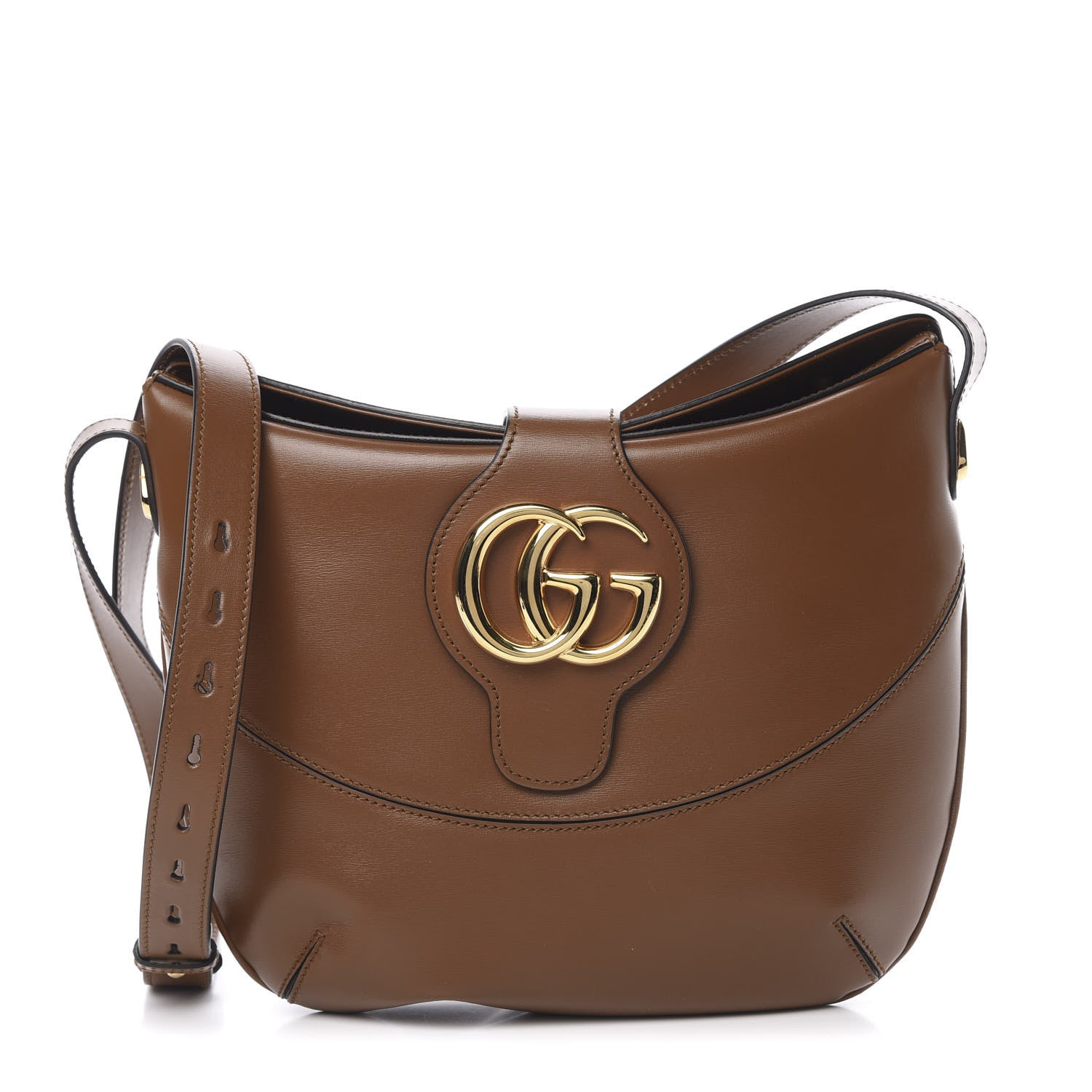 Gucci Boarded Plutone Calfskin Medium Arli Shoulder Bag Nocciola 1 of 13