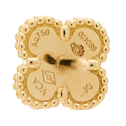 Van Cleef & Arpels 18K Yellow Gold Mother of Pearl Sweet Alhambra Earrings 4 of 5