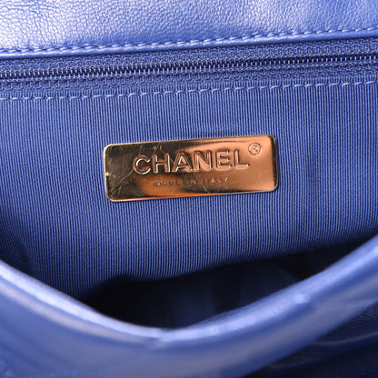 Chanel Goatskin Quilted Medium 19 Flap Dark Blue 5 of 9