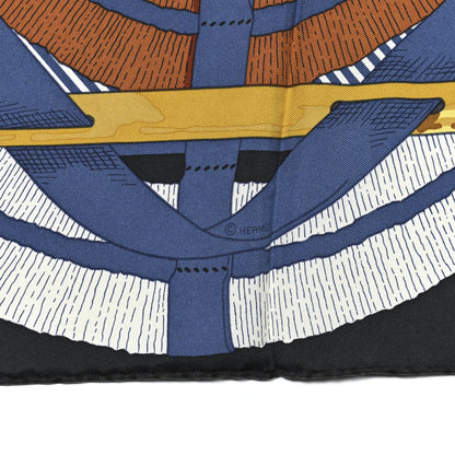 Hermes Silk Mors A Jouets Chemise Scarf 90 Petrole Caramel 4 of 5