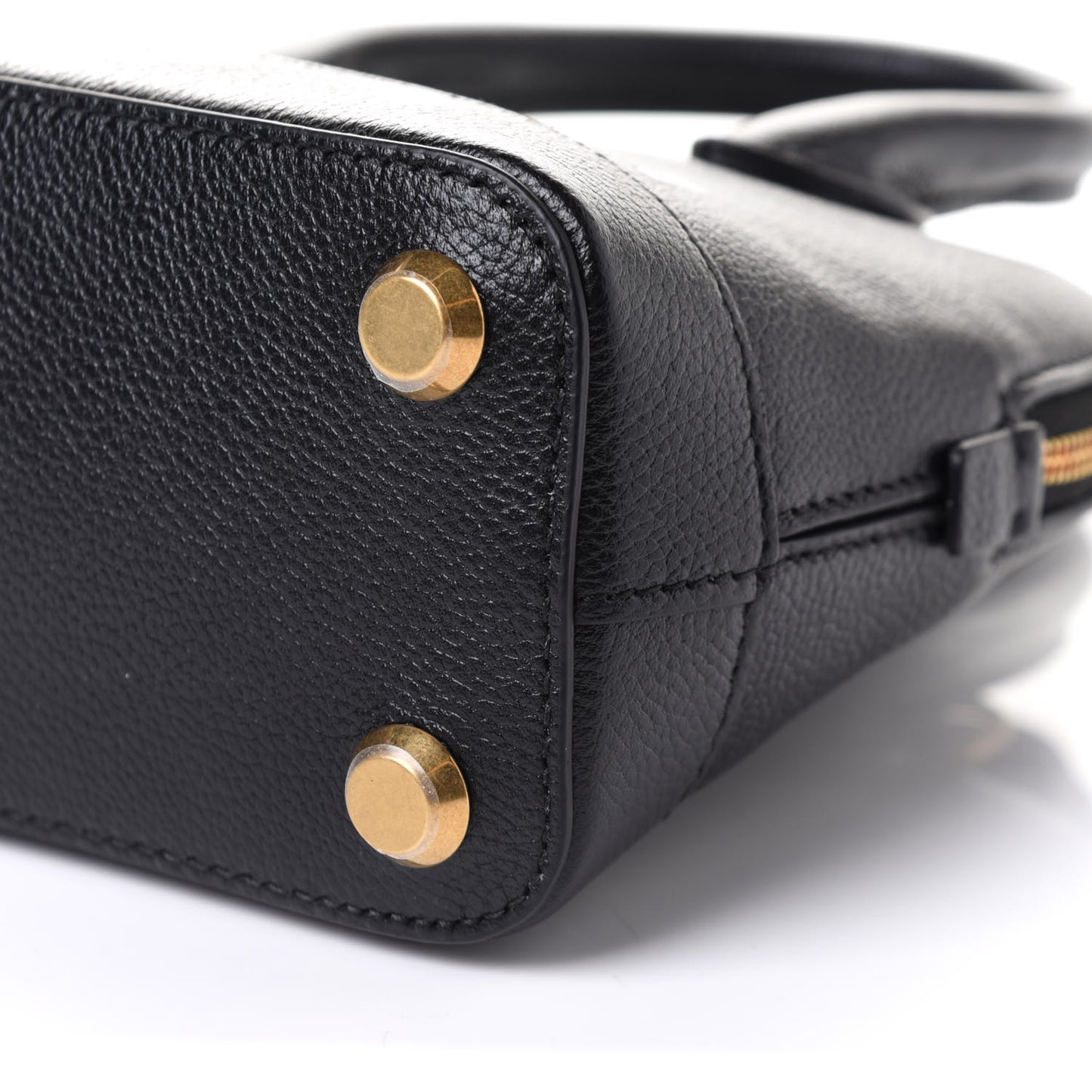 Grained Calfskin XXS Ville Top Handle Bag Black