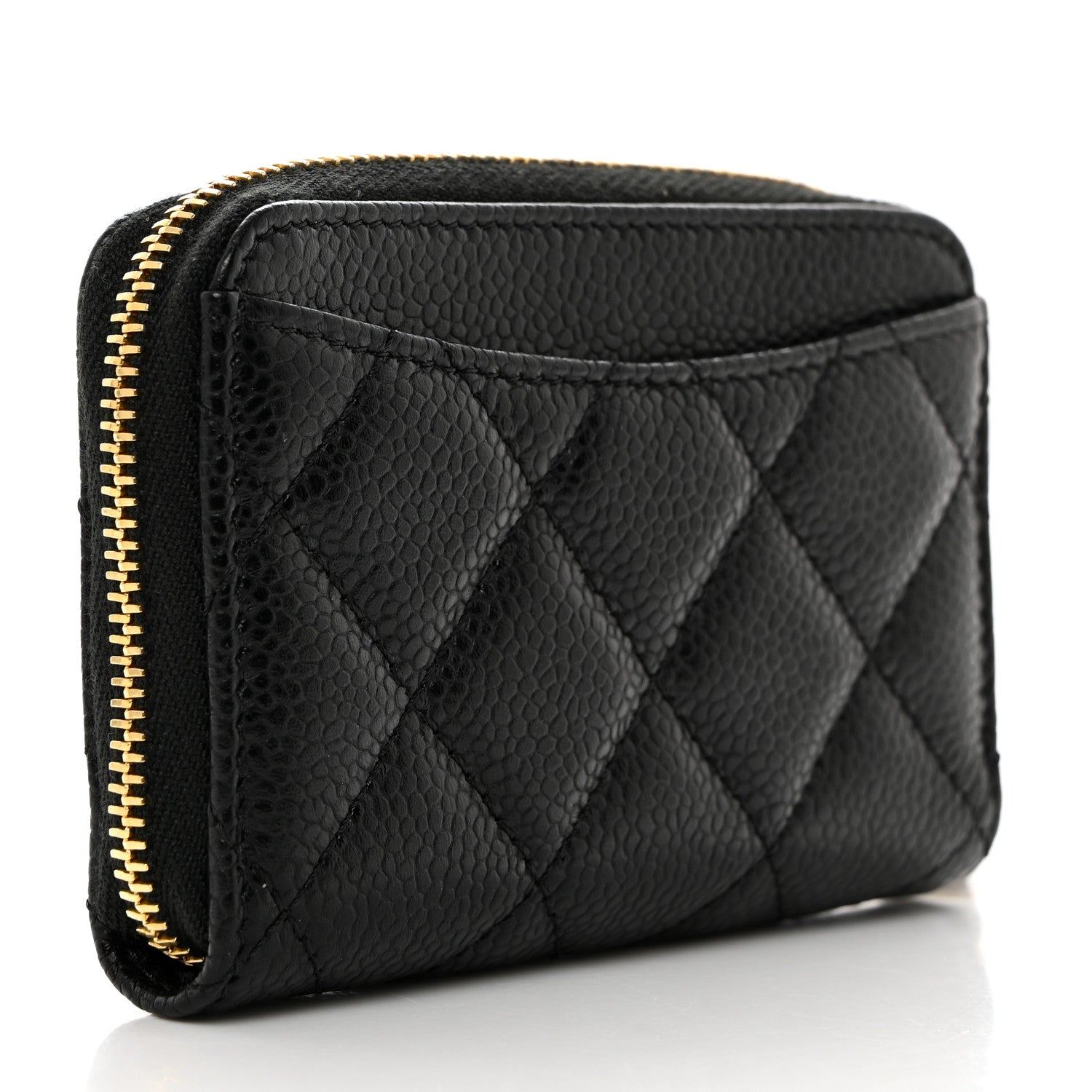 Chanel Caviar Quilted Zip Coin Purse Black 3 of 8