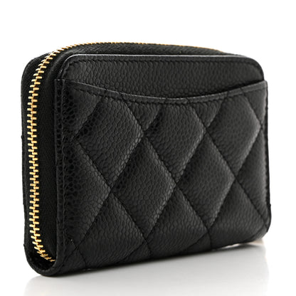 Chanel Caviar Quilted Zip Coin Purse Black 3 of 8