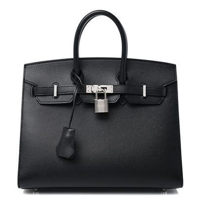 Hermes Madame Calfskin Birkin Sellier 25 Black 1 of 13