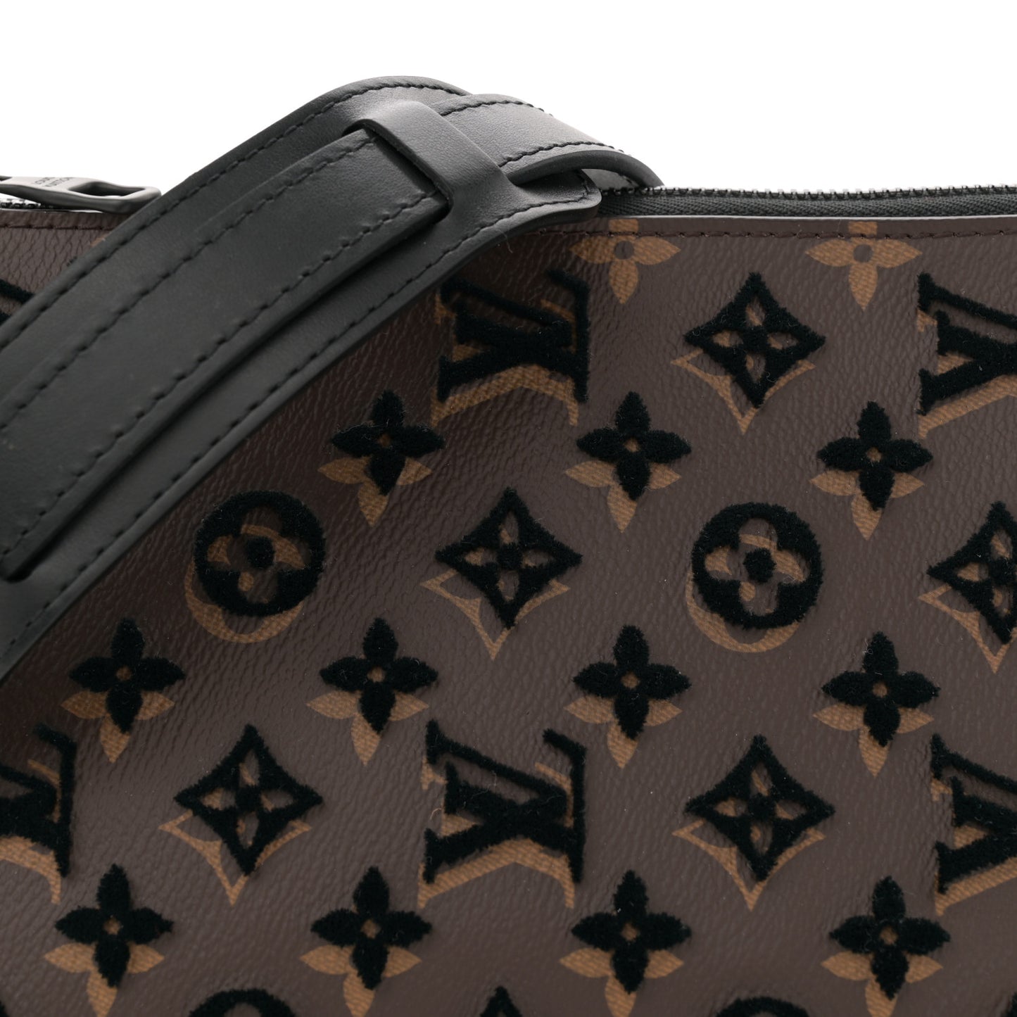 Monogram Tuffetage Triangle Messenger Black