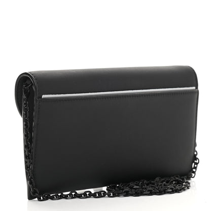 Christian Dior Ultra Matte Calfskin Saddle Chain Wallet Pouch Black 4 of 14