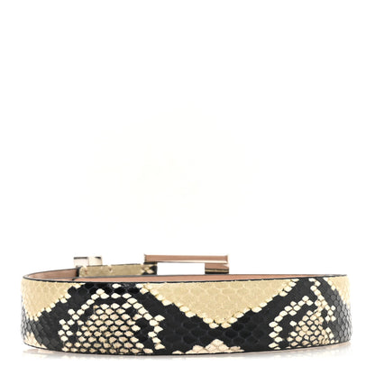 Khaite Calfskin Snakeskin Embossed Manhattan Belt 80 32 Natural 2 of 7