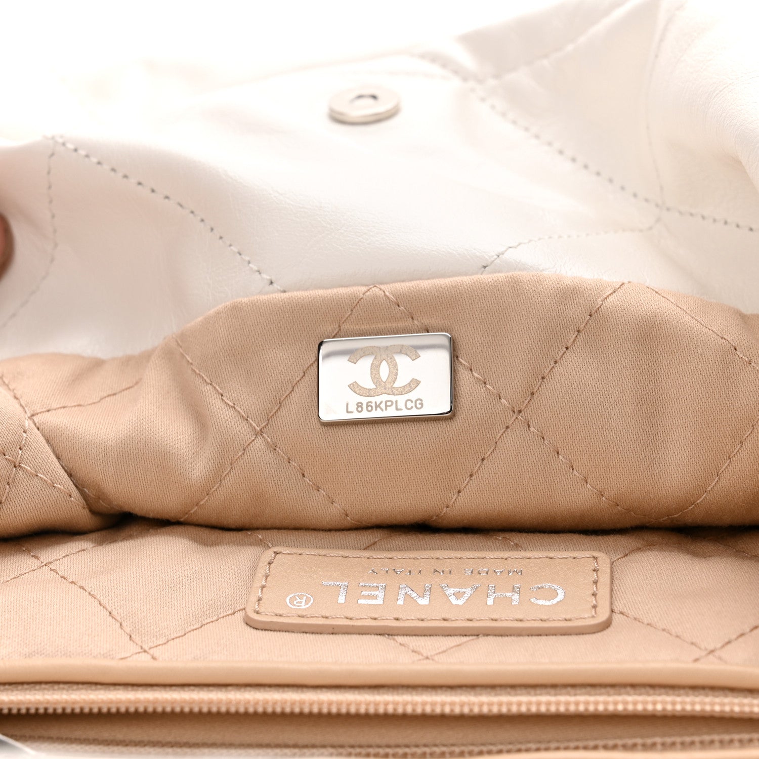 Chanel Shiny Calfskin Quilted Small Chanel 22 White 8 of 11