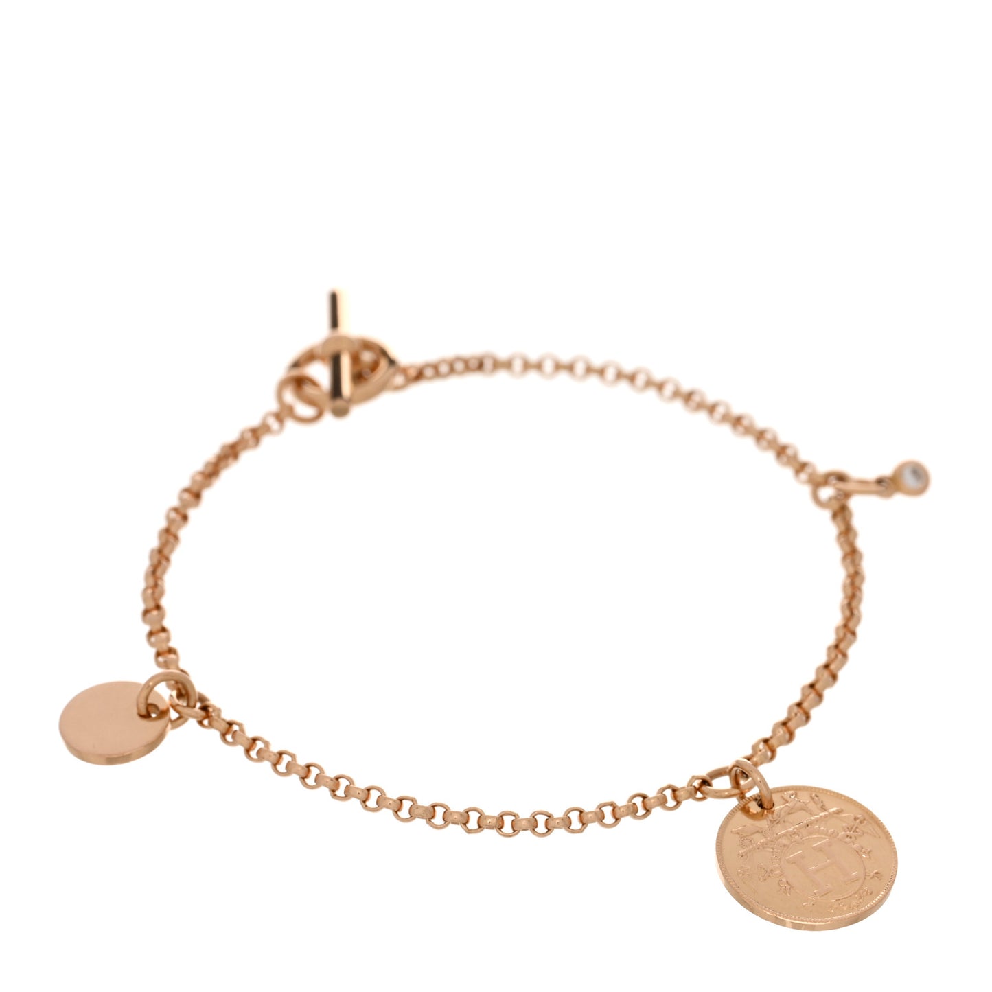 18K Rose Gold Diamond PM Ex-Libris Bracelet SH