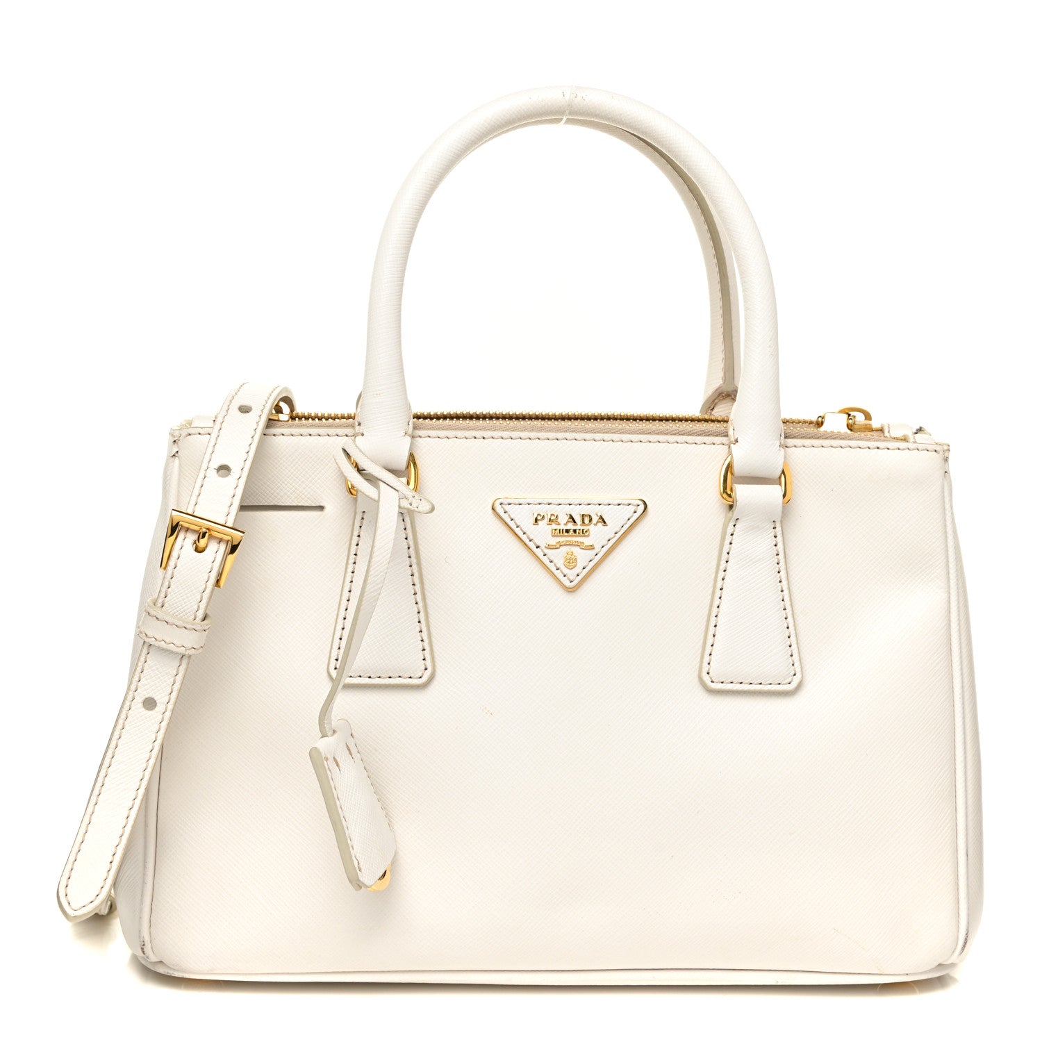 Prada Saffiano Lux Small Galleria Double Zip Tote White 1 of 17