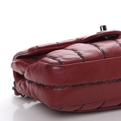Chanel Lambskin Vertical Stitch Mini Flap Dark Red 12 of 13