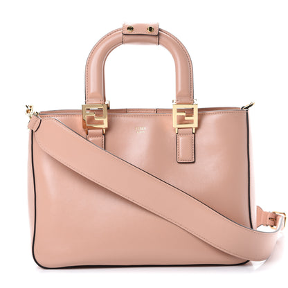 Fendi Vitello Glacier Small FF Tote Rosa Bourbon 1 of 9