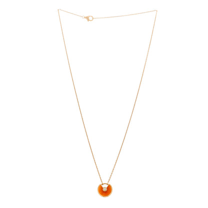 Cartier 18K Pink Gold Diamond Carnelian XS Amulette de Cartier Pendant Necklace 3 of 6