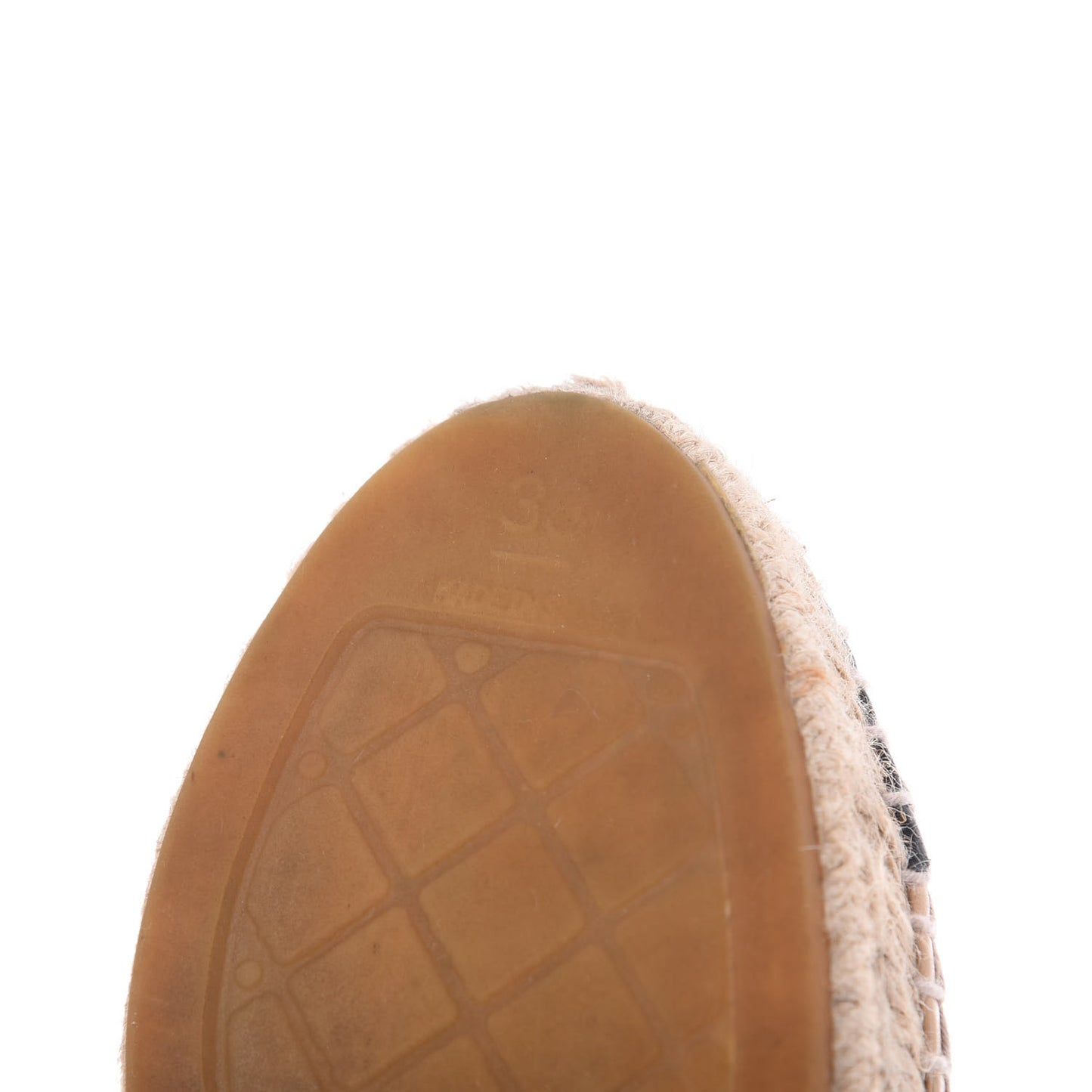 Lambskin CC Espadrilles 38 Beige Black