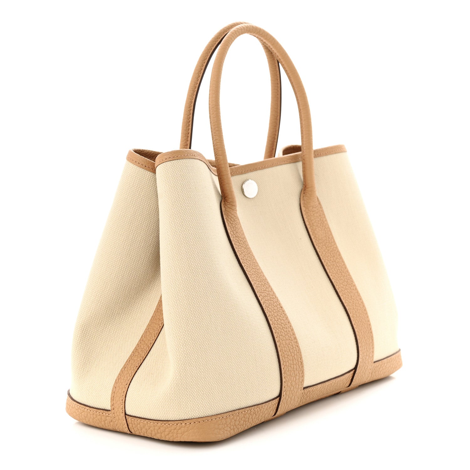 Hermes Toile Militaire Vache Country Garden Party 30 TPM Tote Beton Biscuit 3 of 10