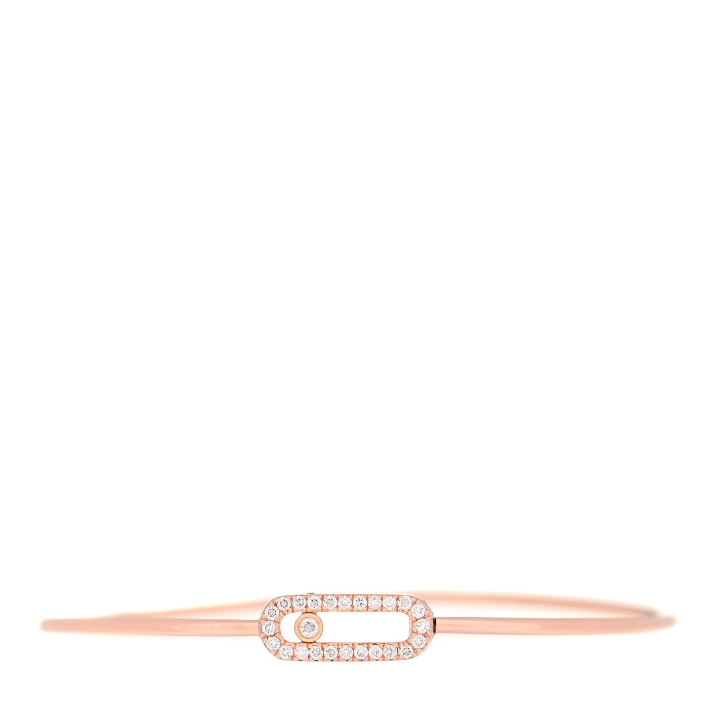 18K Rose Gold Diamond Thin Move Bangle Bracelet