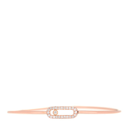Messika 18K Rose Gold Diamond Thin Move Bangle Bracelet 1 of 5