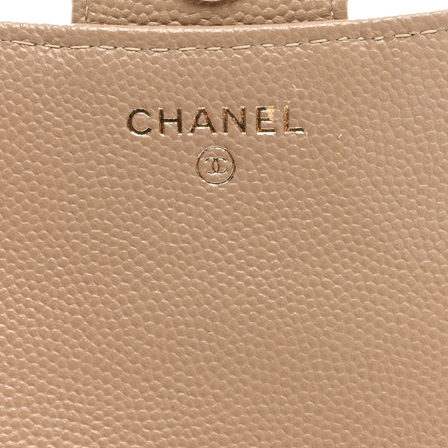 Caviar Quilted Flap Phone Holder With Chain Beige