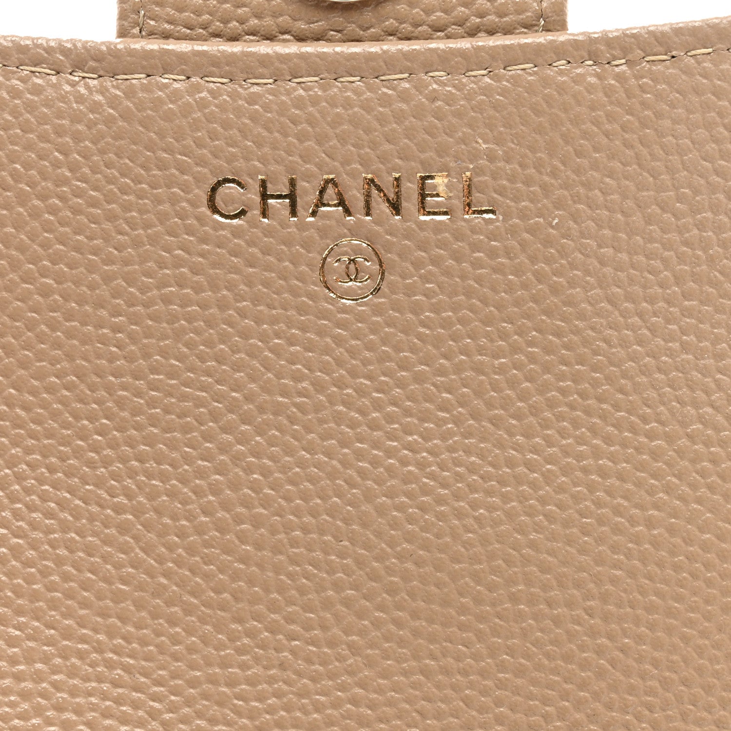 Chanel Caviar Quilted Flap Phone Holder With Chain Beige 8 of 13