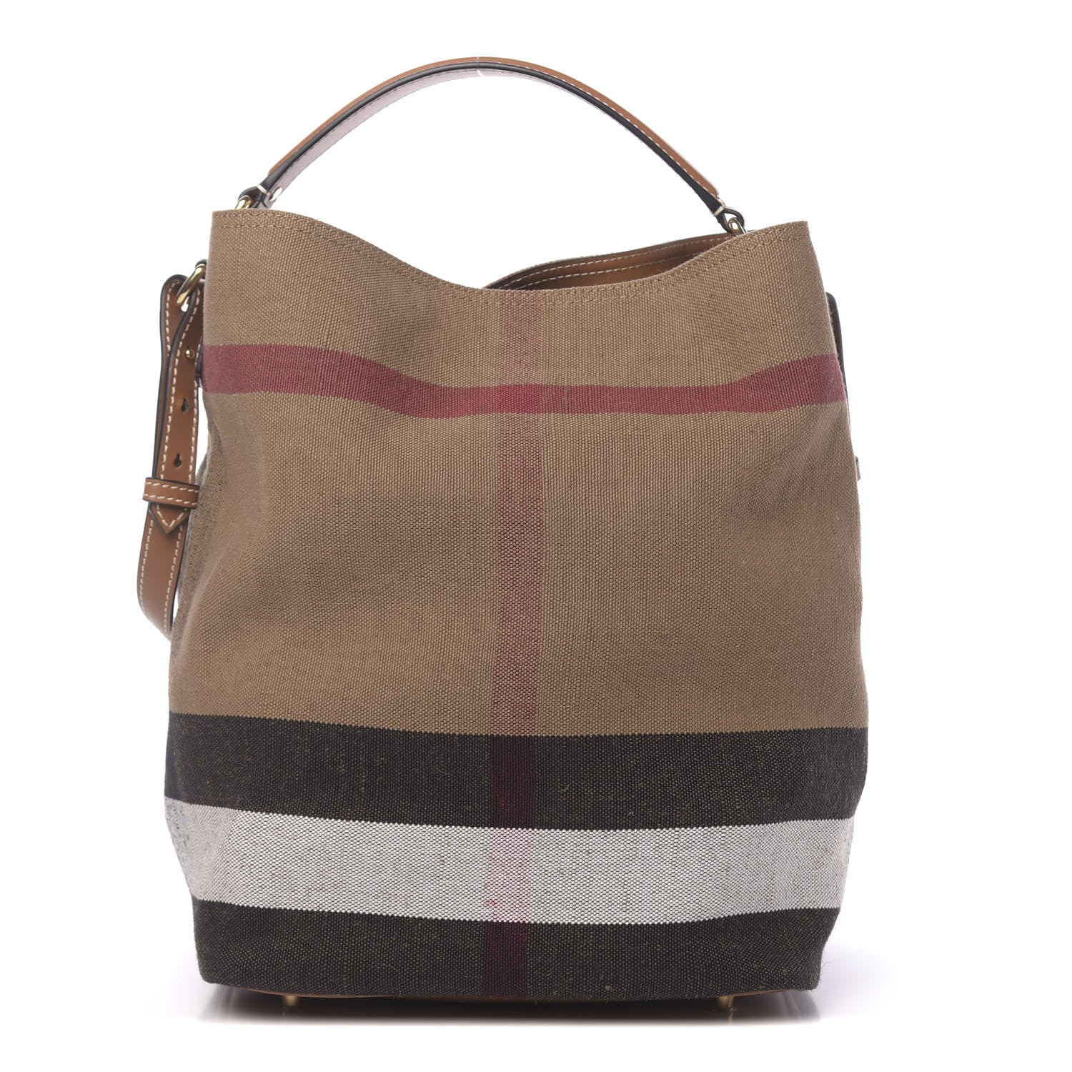 Burberry Canvas Mega Check Medium Ashby Hobo Black 1 of 11