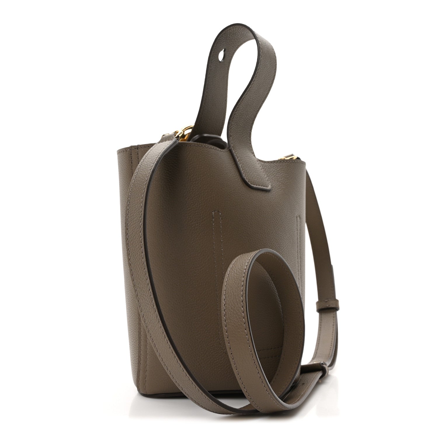 Loewe Soft Grained Calfskin Mini Pebble Bucket Bag Taupe 3 of 9
