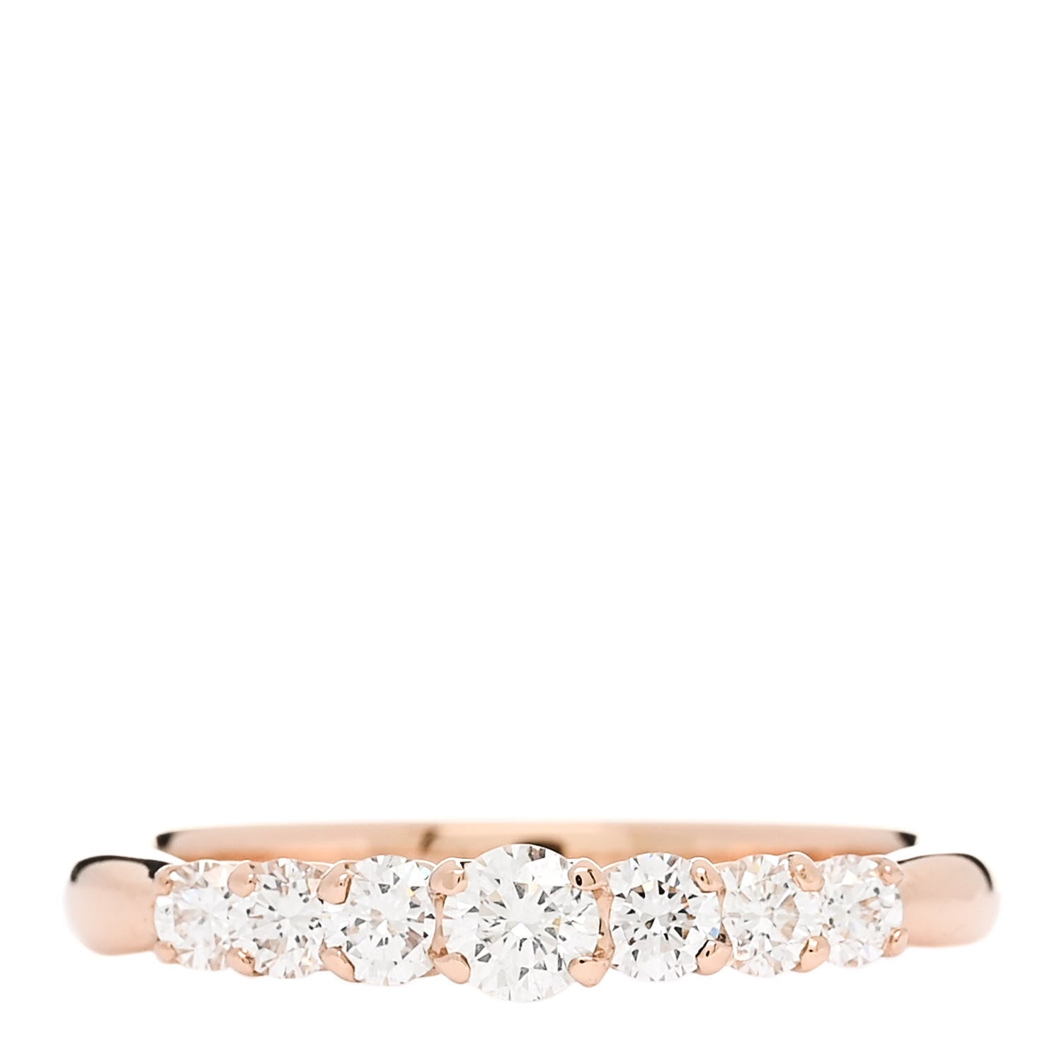 Parker & West by FASHIONPHILE 18K Rose Gold Diamond .50ctw Half Eternity Ring 51 5.75 1 of 10