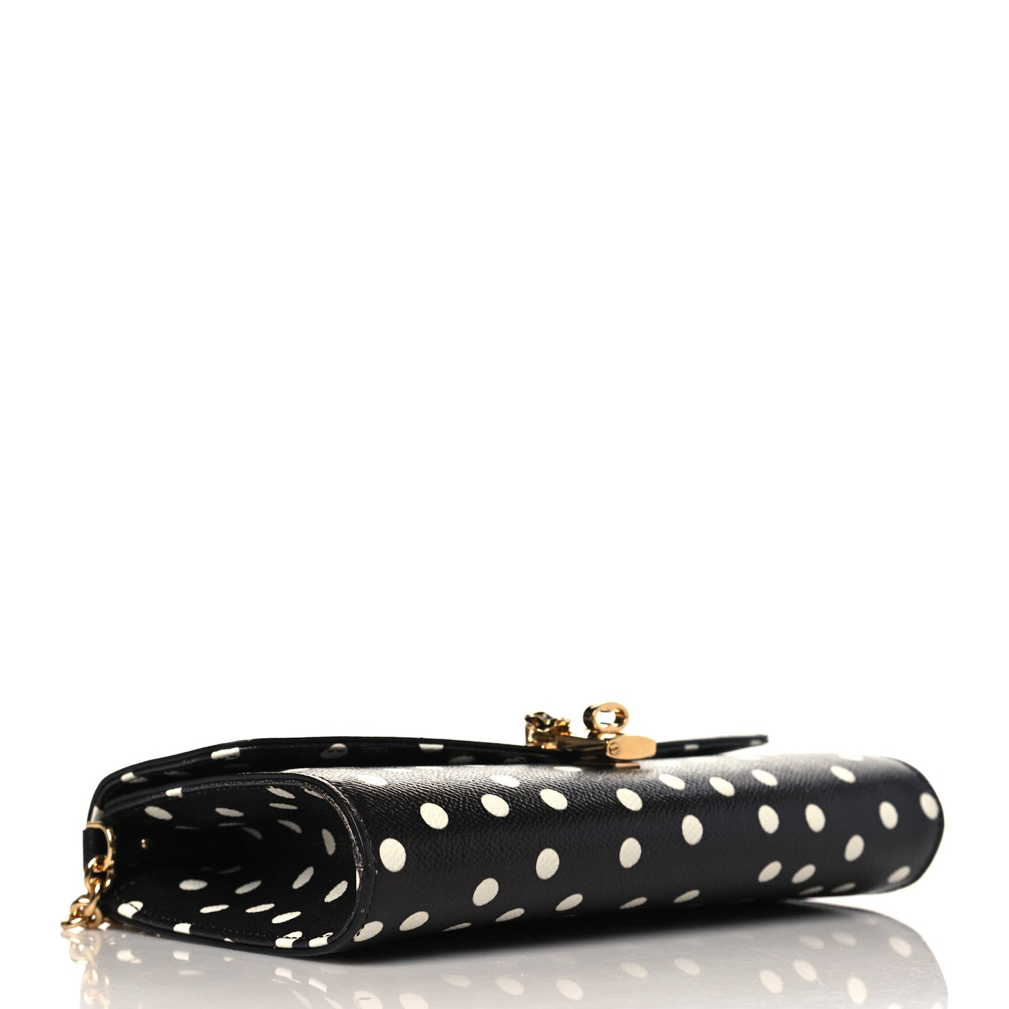 Dauphine Polka Dot Print Shoulder Bag Black