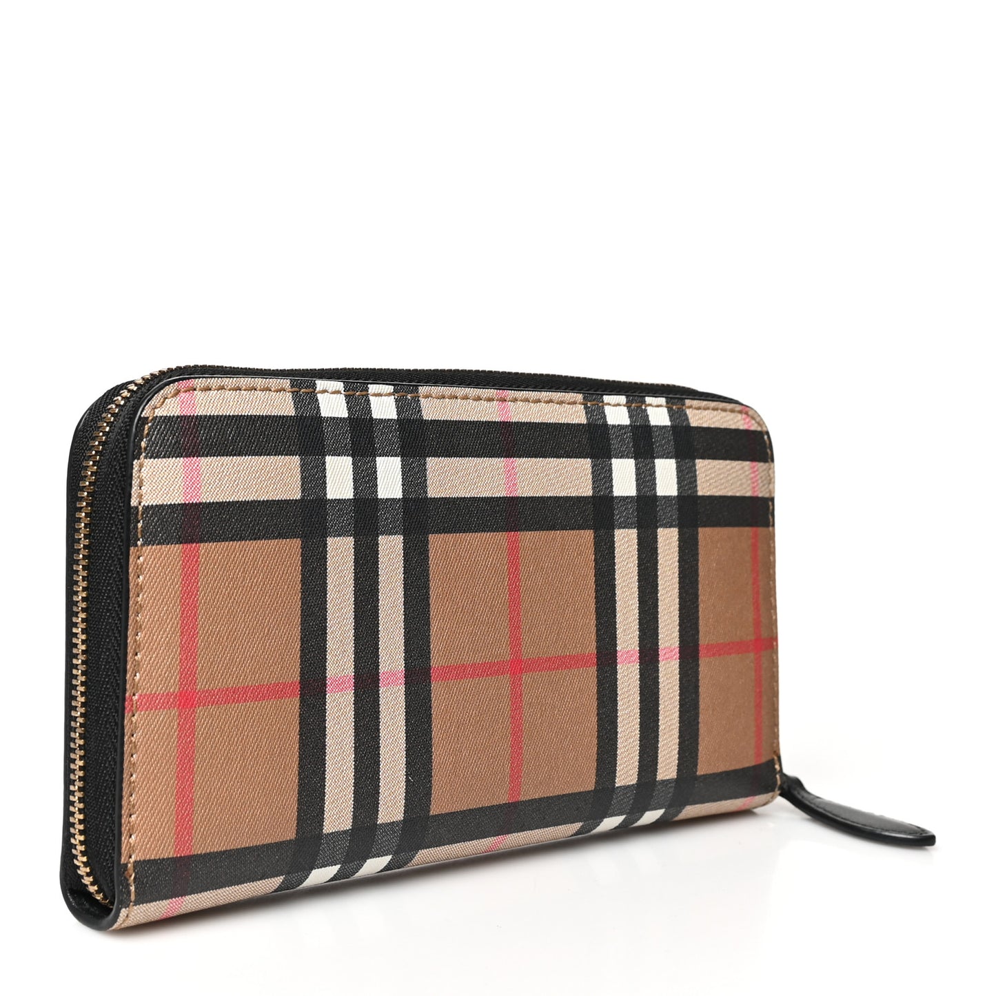 Vintage Check Elmore Zip Around Wallet Black