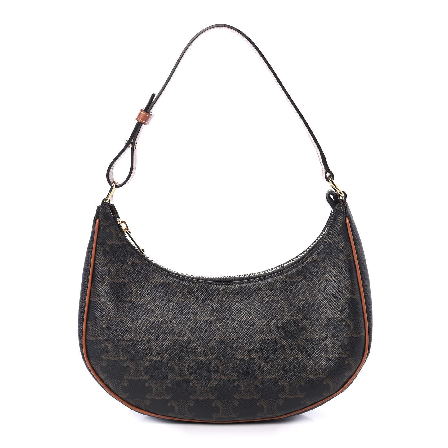 Triomphe Canvas Calfskin Ava Shoulder Bag Tan